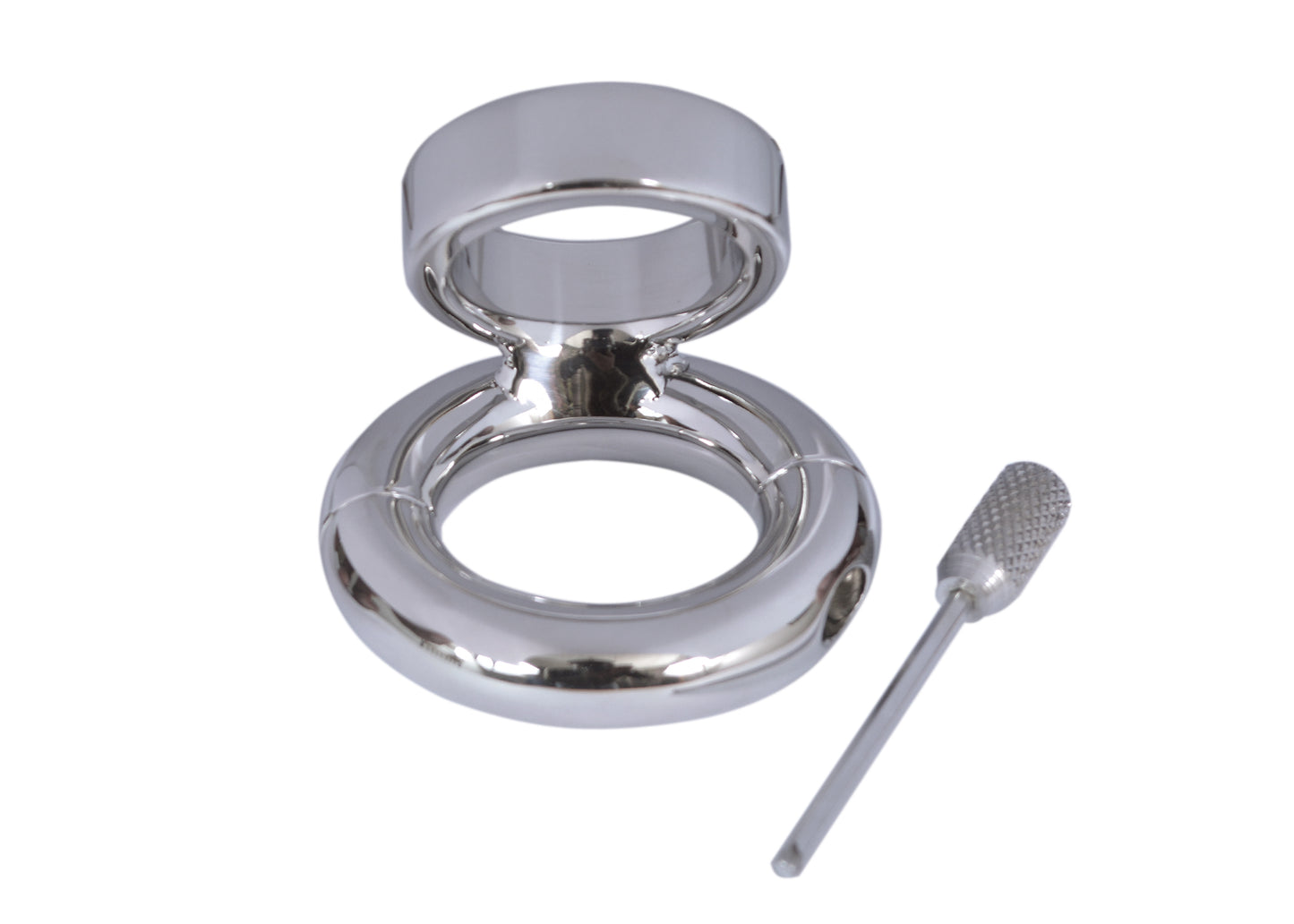 Stainless Steel Locking Cock and Ball Ring