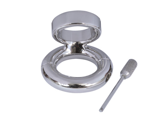 Stainless Steel Locking Cock and Ball Ring