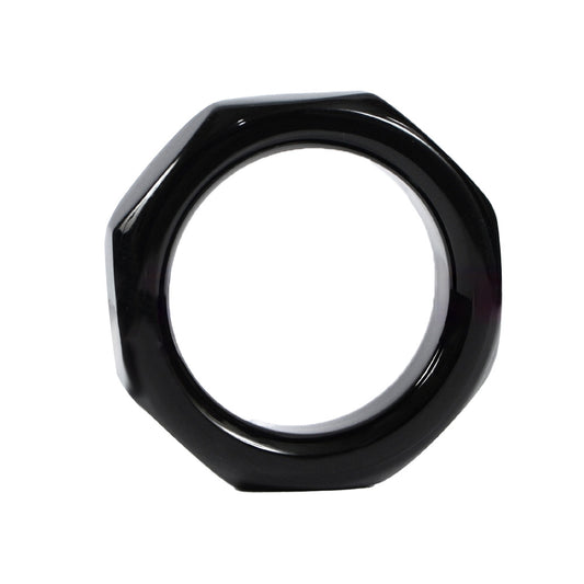 Black Glans Ring Sleek Design