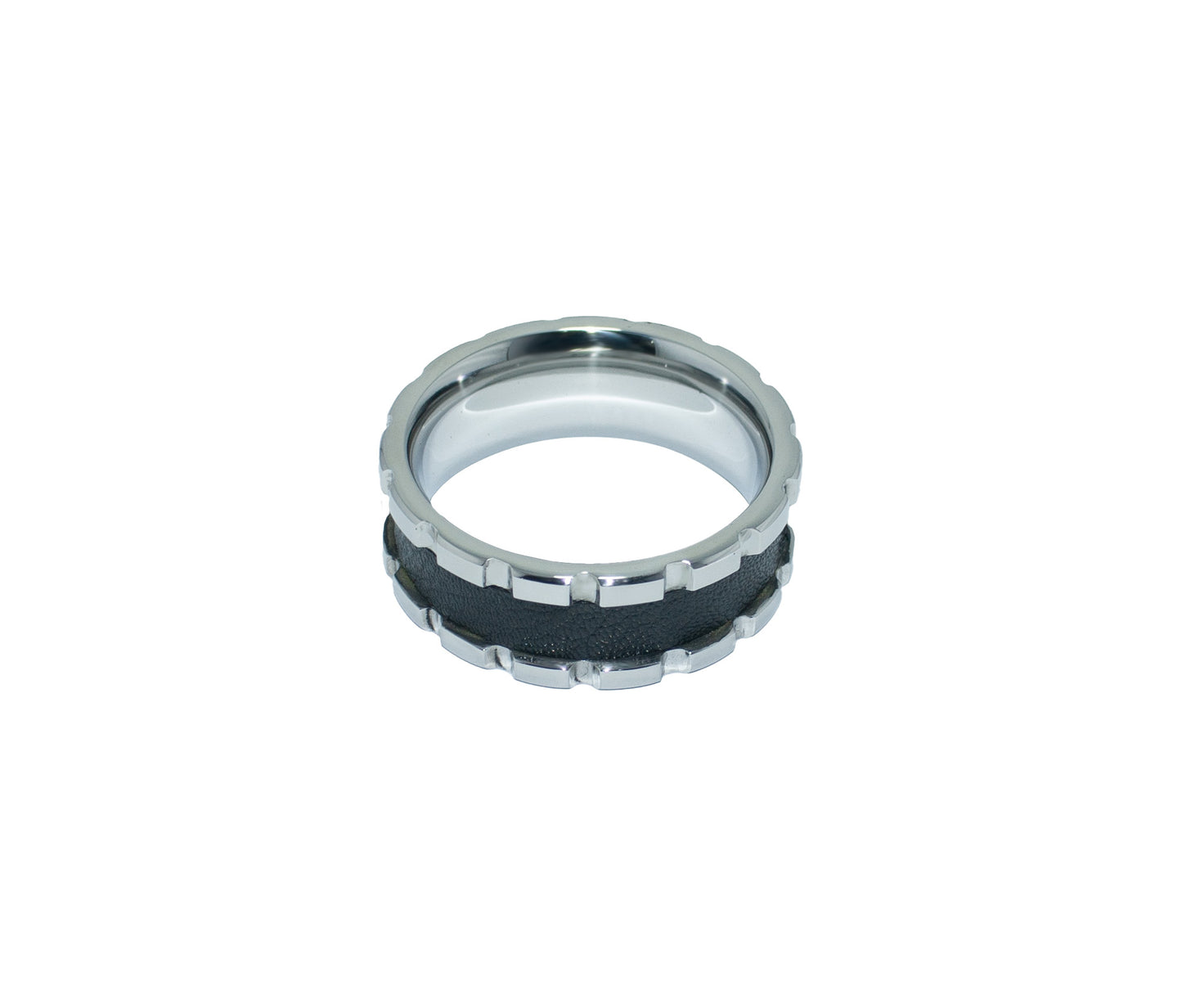 Leather Strap Cock Ring Grooved