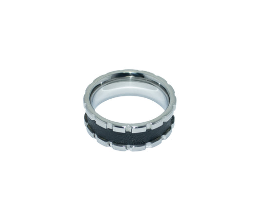 Leather Strap Cock Ring Grooved