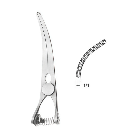Mini Cooley-Glover Curved Caval Occlusion Clamp – Precision Vascular Instrument